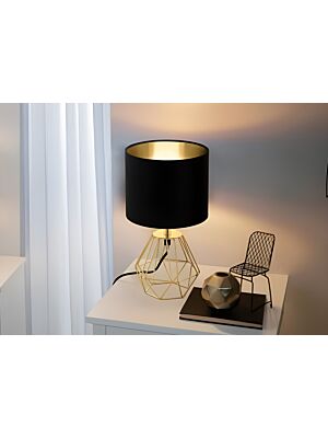 Lampe De Table CARLTON E14/220V  - Noir / Doré 