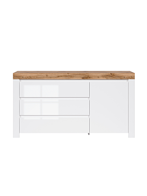 Double Commode HOLTEN - Chêne / Blanc