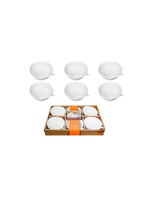 Set Apéritif En Forme Feuille 6 Pièces 10cm  - Blanc