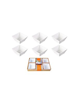 Set Apéritif En Forme Carré 6 Pièces 10cm  - Blanc