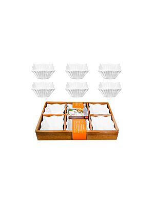 Set Apéritif En Forme ZIGZAG 6 Pièces 10cm  - Blanc