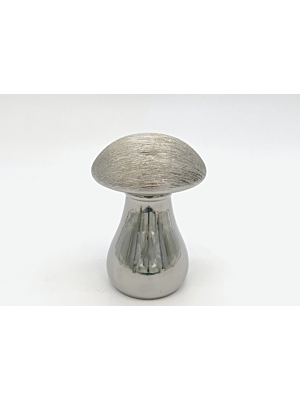 Champignon Décoratif 11,5x11,5x16,5cm - Argenté