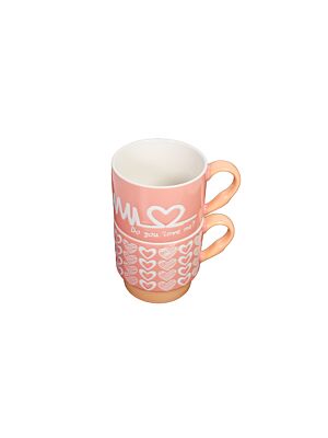 Set De 2 Mugs En Porcelaine  7,2cm - Multicouleur