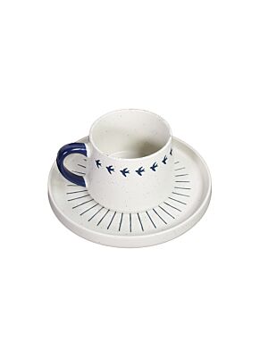 Plat WAVE En Porcelaine 15,24cm  - Blanc / Bleu