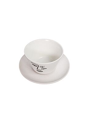 Plat ARTI En Porcelaine 12,5cm  - Blanc / Noir