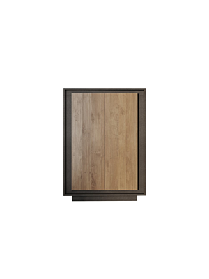 Buffet 2 Portes SKY 106cm - Noir / Marron