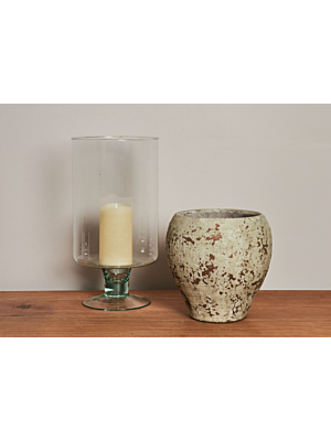 VASE EN VERRE 17,5cm  - Blanc