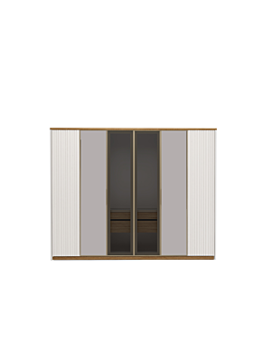 Armoire LIONTE - Blanc / Beige