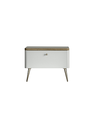 TABLE DE CHEVET LIDYA - Blanc / Beige