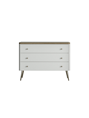 Commode LIDYA - Blanc / Beige