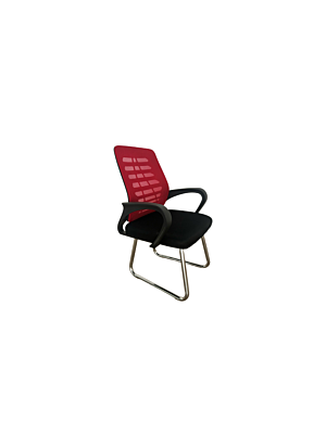 Chaise Visiteur CASUAL - Rouge / Noir