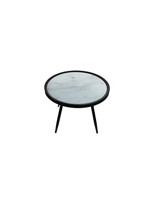 Table Ronde POSH 60x60x41,5cm - Noir / Blanc