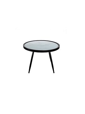 Table Ronde POSH 60x60x41,5cm - Noir / Blanc