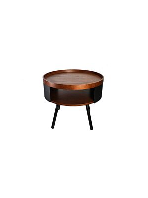 Table Ronde FORATO - Noir / Marron