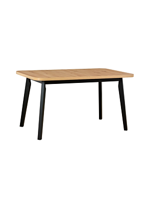 Table à Manger OSLO Extensible avec piètement Noir - Noyer Clair