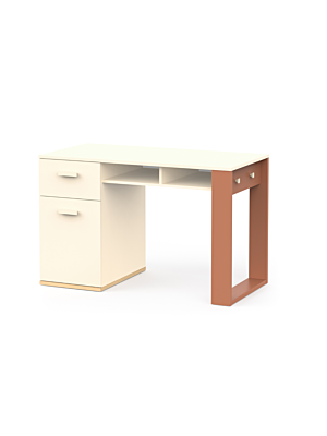 BUREAU CAMILLIA 1PORTE +1 TIROIR+ 2NICHES - Beige