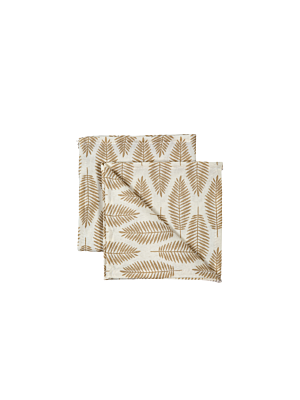 Pack Serviettes FALL Motifs Feuilles - Beige / Blanc