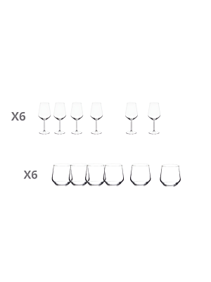 Set  De 12 verres ALLEGRA - Blanc