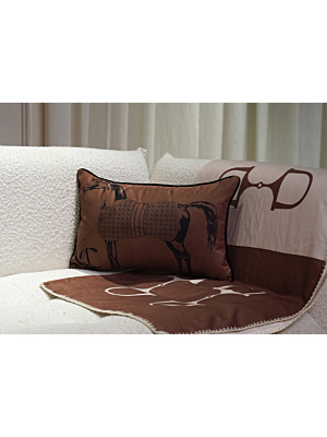 Coussin Au Galop Rectangulaire - Marron