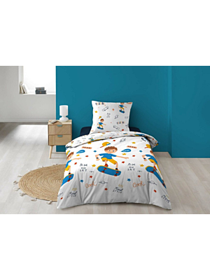 PARURE 2 pièces 140X200cm MICROFIBRE ALLOVER SKATEBOY - Multicouleur