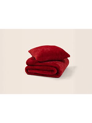 Coussin Fausse Fourrure 45x45cm - Bordeaux