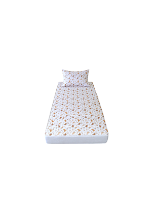 Pack Matelas Eco Imprimé PAPILLON + Oreiller 90x190cm  - Blanc