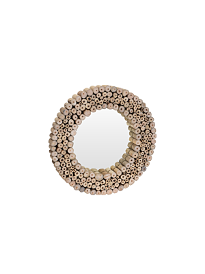 Miroir avec cadre rond 49x4,5x49 cm - Beige