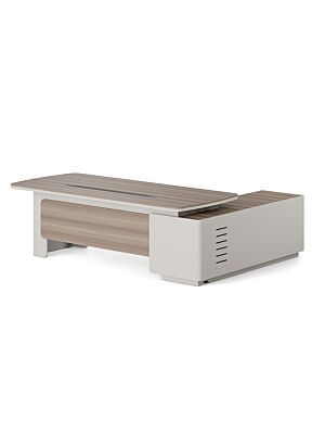 Bureau Présidentiel VEGA 240x195x75cm  - Chêne / Beige