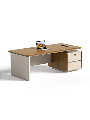 BUREAU OPERATIONNEL MAJESTY 180cm  - Marron / Beige