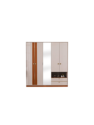 ARMOIRE PRIME 5 Portes et 2 Tiroirs – Marron /Beige