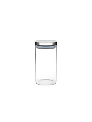 Bocal En Verre Avec Couvercle Inox 1400ml - Blanc