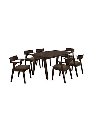 SET MOCCA TABLE + 6 CHAISES - Marron