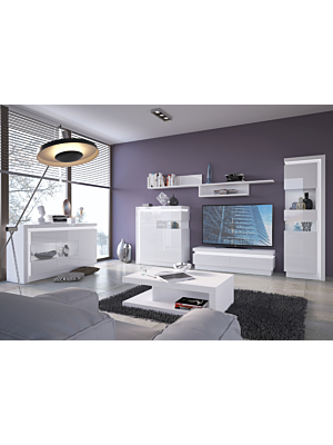 Vitrine WHITE LYON Droite avec 1 porte - Blanc