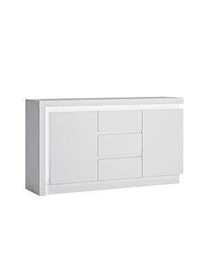 Commode WHITE LYON avec 2 portes et 3 tiroirs  - Blanc