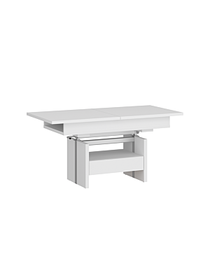 TABLE BASSE CORTADO ajustable avec 1 tiroir  -Blanc