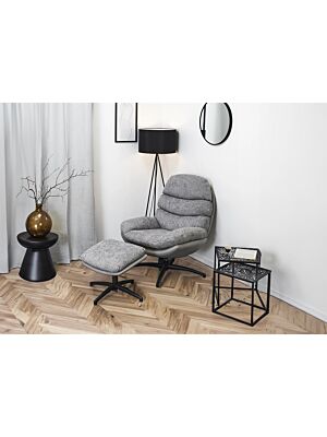 Fauteuil WILLIAM Avec Pouf - Gris