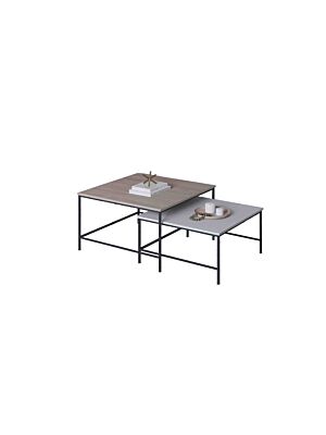 SET 2 TABLES BASSE FIORENZA - Beige / Blanc