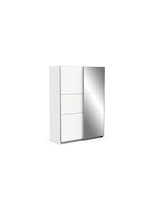 ARMOIRE GHOST 2 Portes coulissantes + Miroir - Blanc