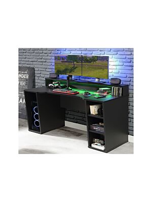 Bureau Gaming TEAZUR 160x72x91cm - Noir