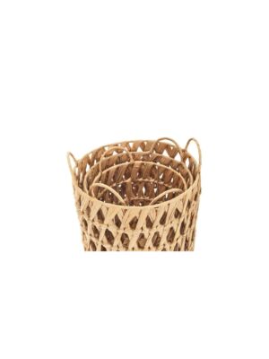 Lot De 3 Paniers Ajouré Avec Anses - Beige