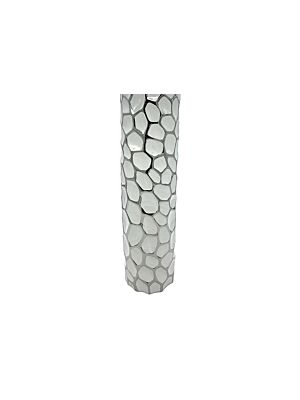 Vase Décoratif En Acier - Argent / Blanc