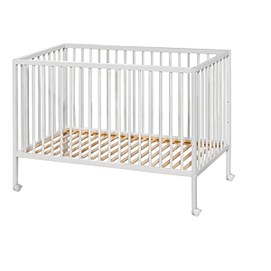 Lit Bébé JAD 60x120cm Avec Roulettes - Blanc Lits bébés