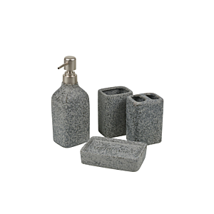 Set Accessoires Salle De Bain 4 Pièces - Gris Portes savon