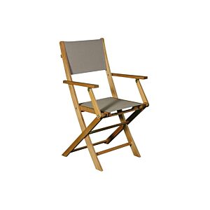 Chaise En Acacia EXOTICA Pliable Avec Accoudoir - Taupe Chaises d'extérieur avec acoudoires