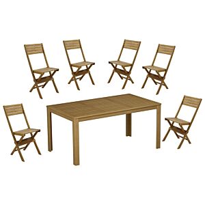 Table à Manger EXOTICA En Acacia Avec 6 Chaises - Teck Bon plan