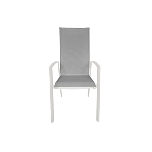 Chaise de jardin ELISE - Gris Clair / Blanc Bon plan