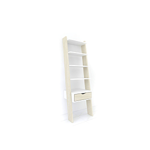 Etagère +Tiroir HVP 48x40x155cm Chêne / Blanc Rangements Ramadan