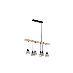 Suspension TOWNSHEND E27 6x60W - Noir / Beige Luminaires Ramadan