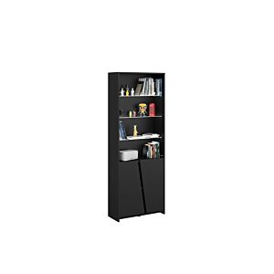 Bibliothèque LEGEND 3 Etagères Avec 2 Portes + LED - Noir Bibliothèques