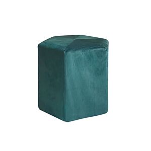 Pouf Velours GIULIA côtelé 35 cm - Bleu Canard Pouf pliable